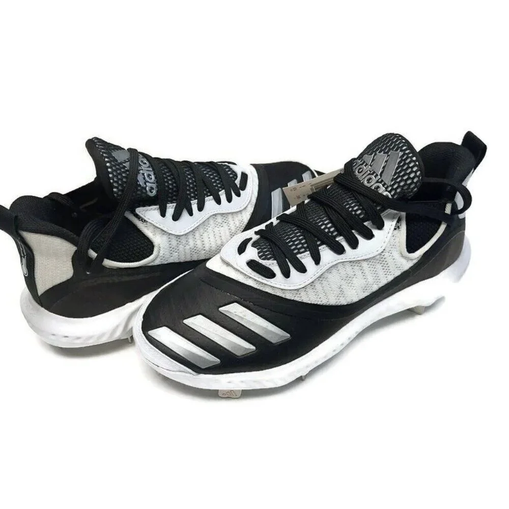 Adidas Mens Size 6.5 Icon V Bounce Iced Baseball Metal Cleats EE4131 Black White